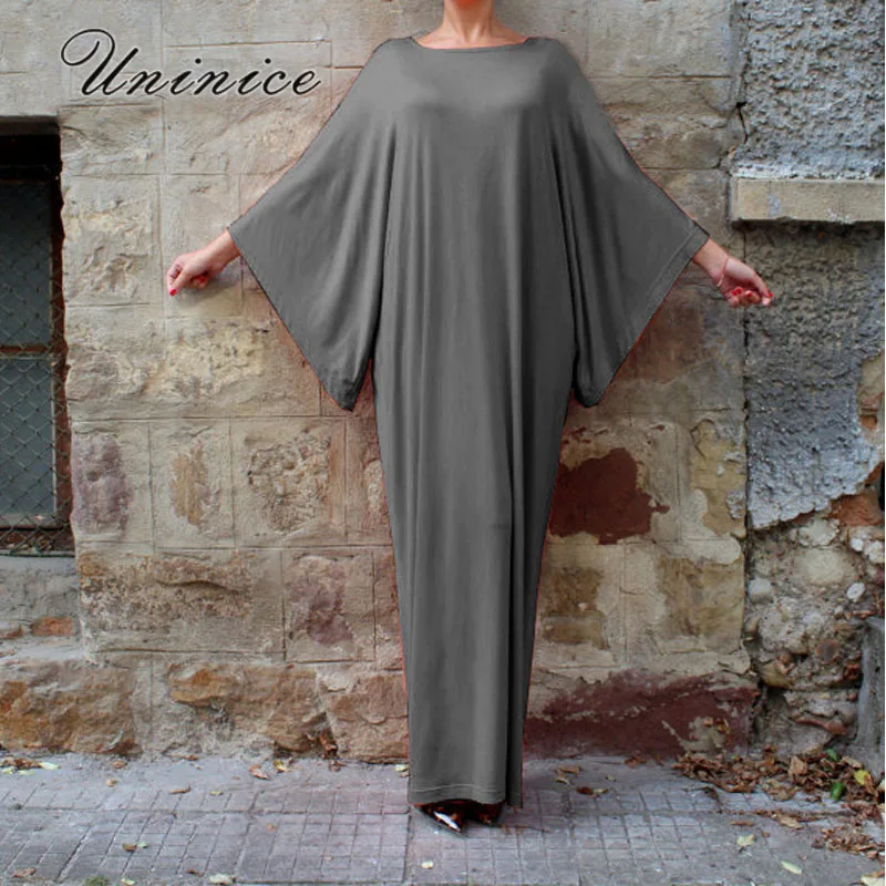 UNINICE Moslimské Oblečenie Dlho Kaftany pre Ženy Islam Oblečenie Abaya Dubaj Módne turecký Voľné Elegantný Bat Rukáv Pružnosť Župan