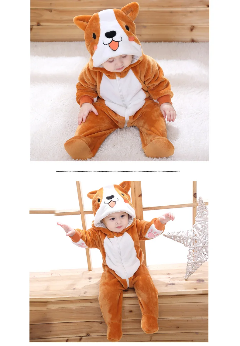 Unisex-Baby Zvierat Onesie Kostým Cartoon Oblečenie, oblečenie pre voľný čas kojenca Šteňa Romper