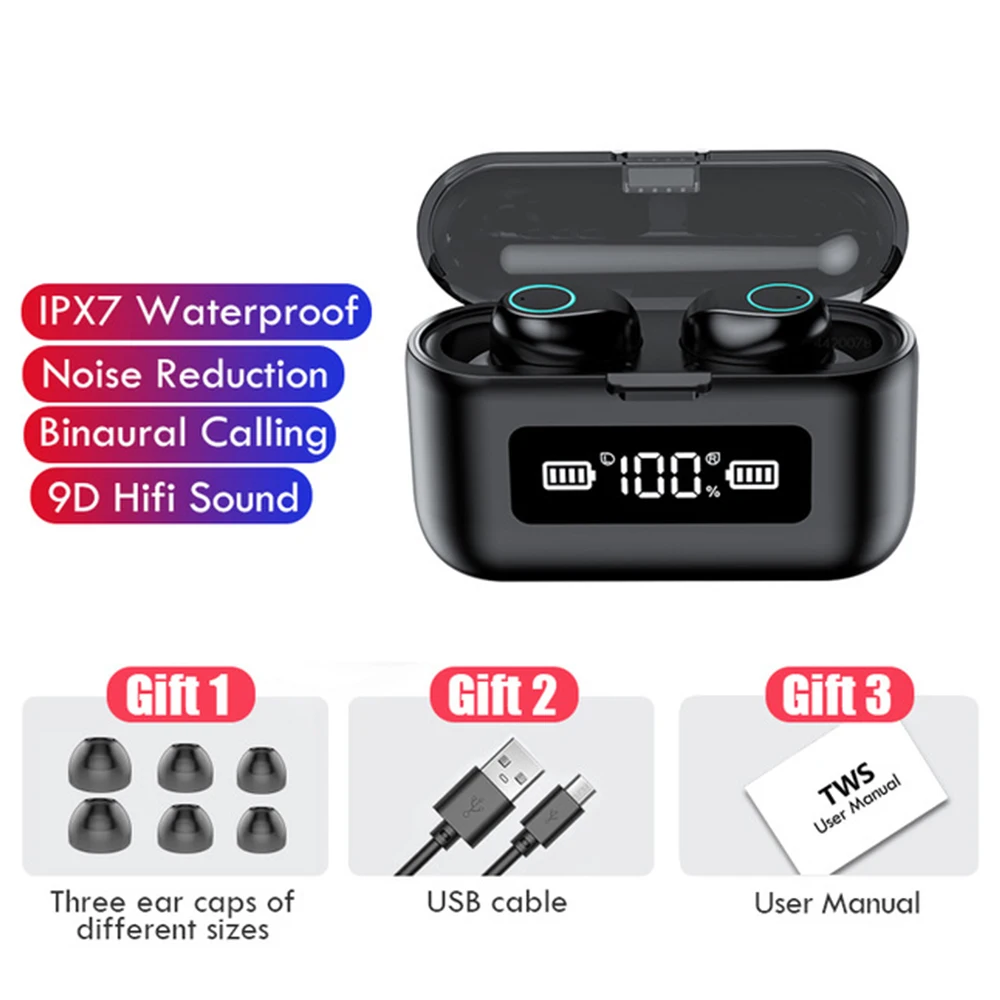 Univerzálny TWS 3500mAh Power Bank Redukcia Šumu Slúchadlá Bluetooth 5.0 Slúchadlá Bezdrôtové HIFI Stereo Slúchadlá Gaming Headset