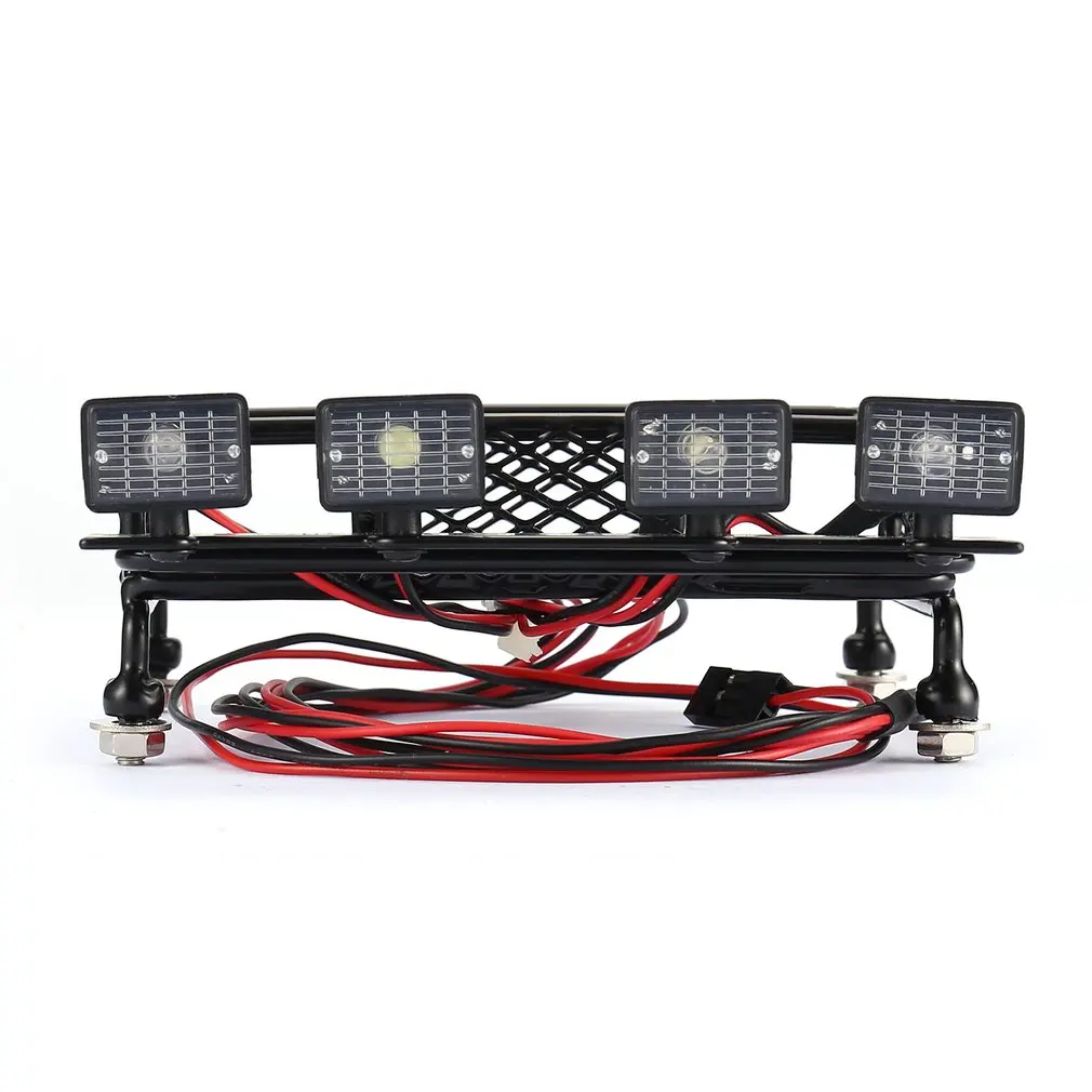 Univerzálny Veľký Strešný nosič Batožiny Dopravca A 4 Štvorcových LED Svetlá RC Auto Rock Crawler Pre AXIAL SCX10 RC4WD CC01