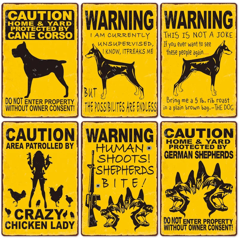 Upozornenie Psa Vintage Kovov Cín Známky Plagát dajte si Pozor na Psa, plechy Maľovanie na Bar Rodina Tu sledujem Doska Pes Dekorácie