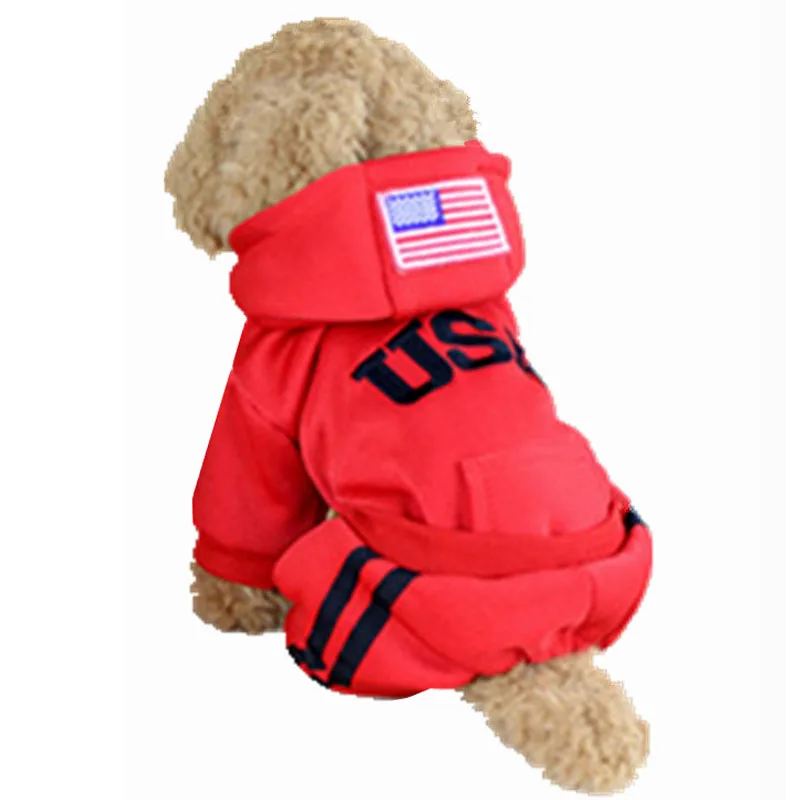 USA Zimné Psie Oblečenie, Módne Psa Coats Jumpsuit Bavlna Bunda Hoodies Športové Oblečenie Pre Malých Psov, Oblečenie 25S2Q