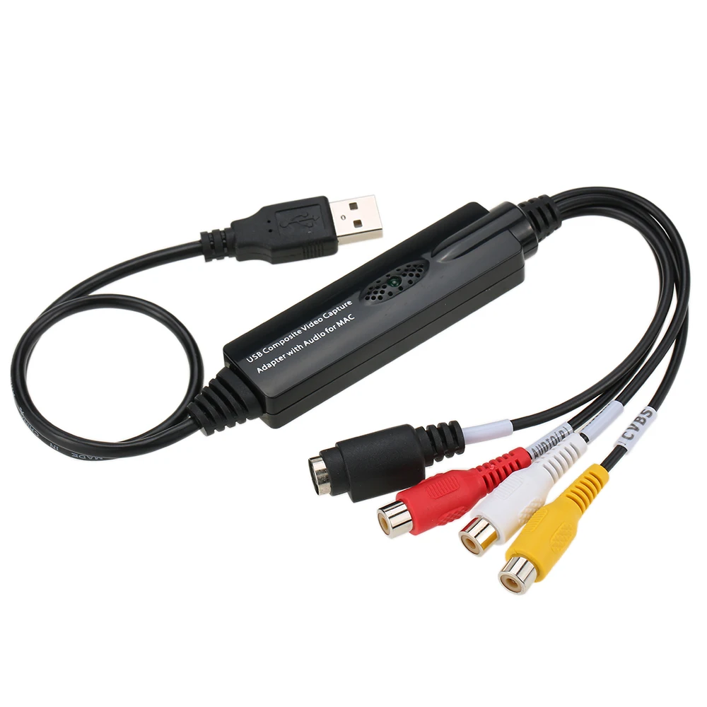 USB Video Audio Capture Grabber, Záznamník Karty Adaptéra pre MAC OS 10.4 - 10.12 Videokamera VHS Pásky VCR DVD, TV Box