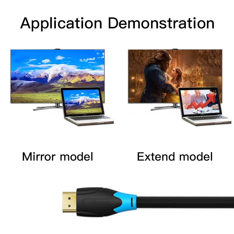 Vencie High Speed HDMI 2.0 kábel 4k 3D 60Hz HDMI-HDMI Samec Samec Kábel pre HD LCD TV Prenosné PS3 Projektor Počítač Kábel