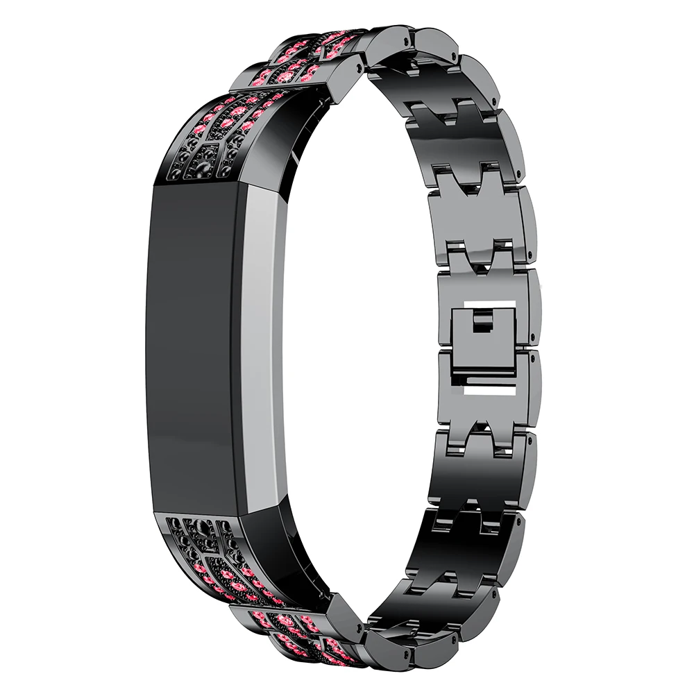 Veľkoobchod Crystal Nehrdzavejúcej Ocele Pásma Popruh Diamond potítka watchband Pre Fitbit alta alta HR náramok náramok smartwatch
