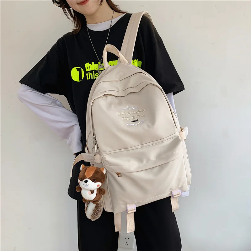 Veľkú kapacitu Čisté farby, Junior a senior high school student Batoh kórejský Klasické Módne Dievča taška Nepremokavé Cestovná taška