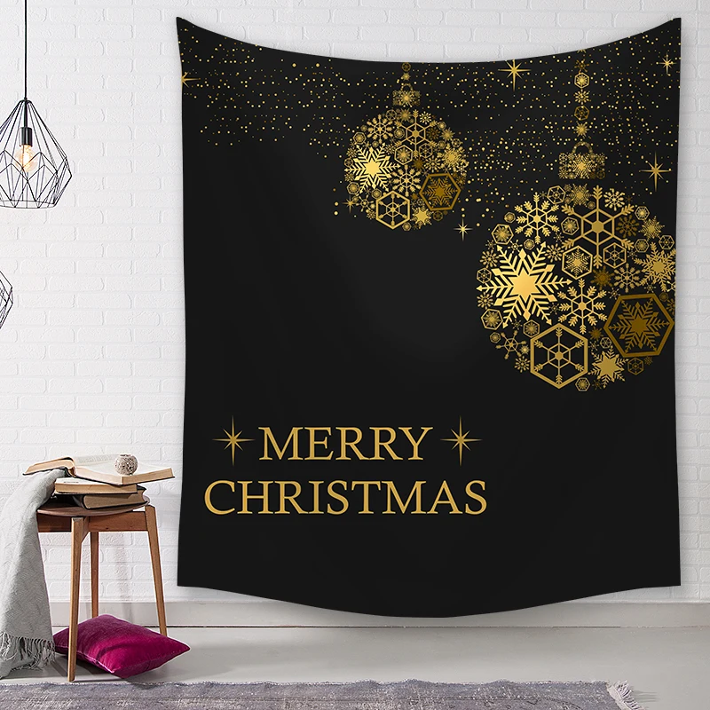 Vianočné Gobelín Black Vianočné Typu Gobelín Domov Dekoratívne Tapete Spálňa Deka Obrus Yoga Mat