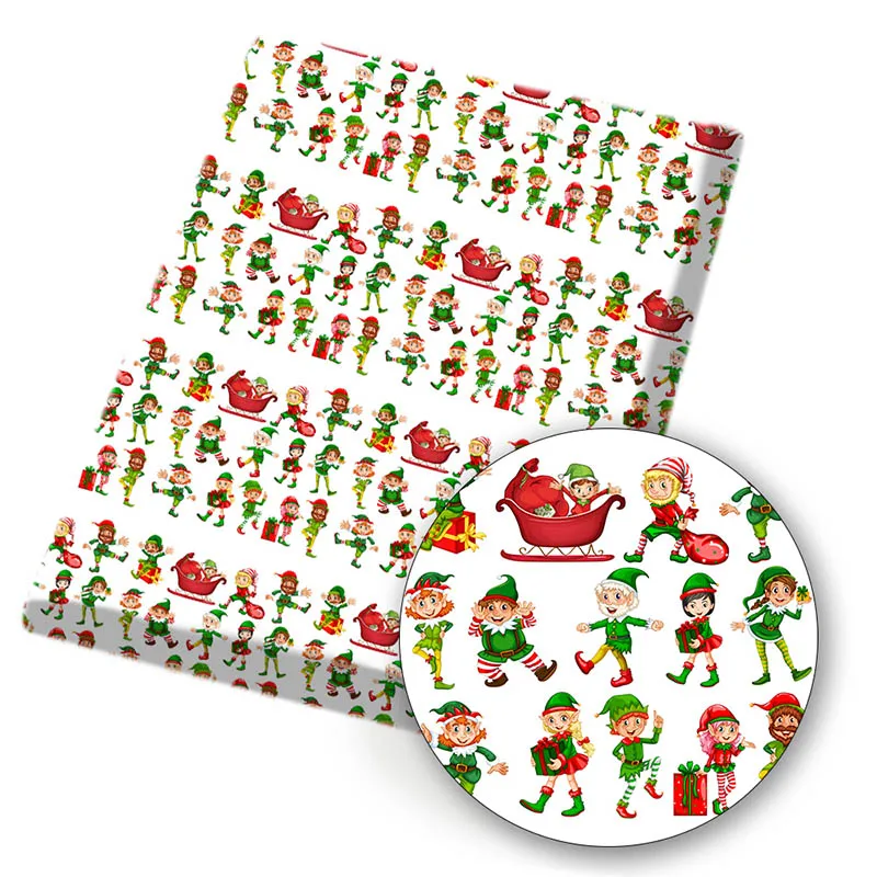 Vianočné Polyester Bavlnená Tkanina Potlačené Tkaniny Listov bytový Textil Škvrny HOBBY Ručné Tašky, Šaty, Takže Materiál 45*150 cm 1pc