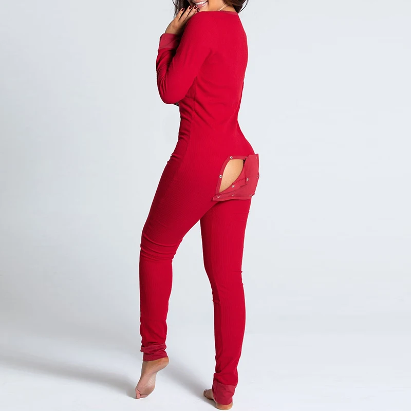Vianočné Zviera Tlače Jumpsuit Ženy Bežné Dlhý Rukáv Tlačidlo nadol Prednej Funkčné Buttoned Klapka Dospelých Playsuit Pyžamá