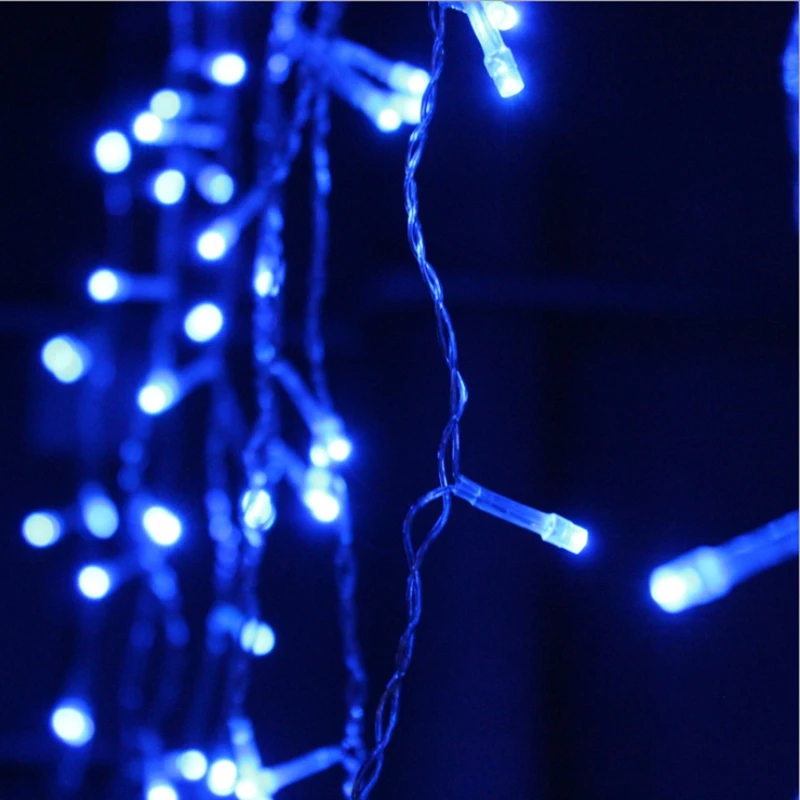 Vianočný Veniec LED Záves Cencúľ String Svetlo 220V 5m 96Leds Krytý Drop LED Garden Party Stage Vonkajšie Ozdobné Svetlo