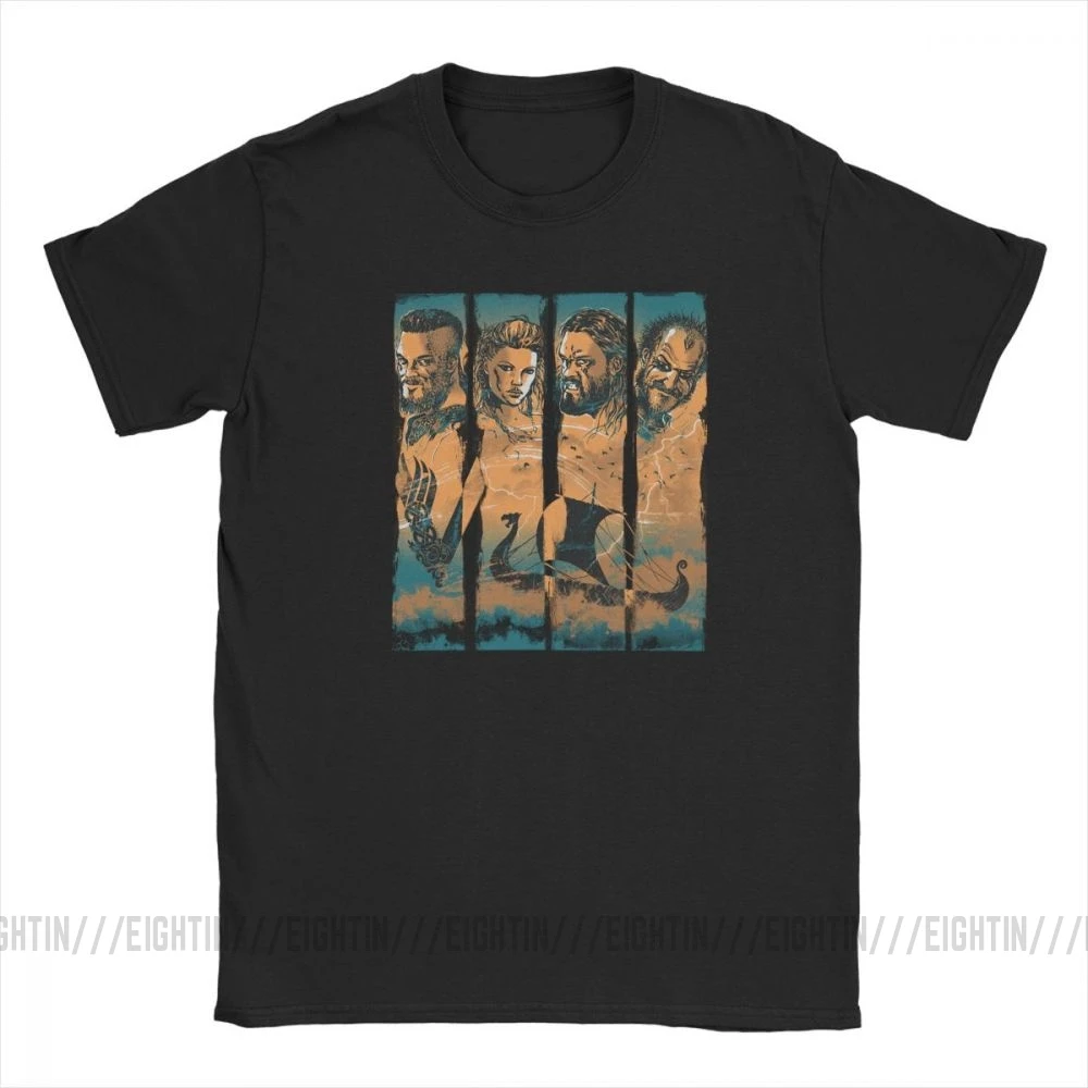 Vikingovia T-Shirts Dobyvatelia Bežné Tričká Muž Krátky Rukáv Šaty Strany Tee Tričko Čistený Bavlna Crewneck