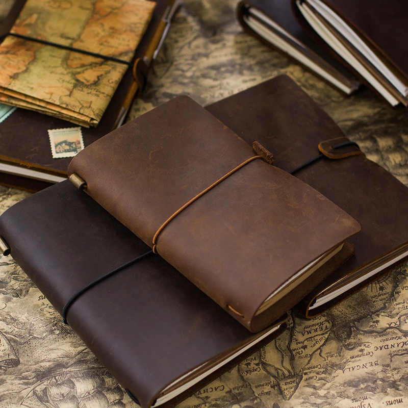 Vintage Originálne Kožené cestovné Notebook Denník Vestník Ručné Cowhide darček cestovný notebook KÚPIŤ 1 Získajte 5 Príslušenstvo