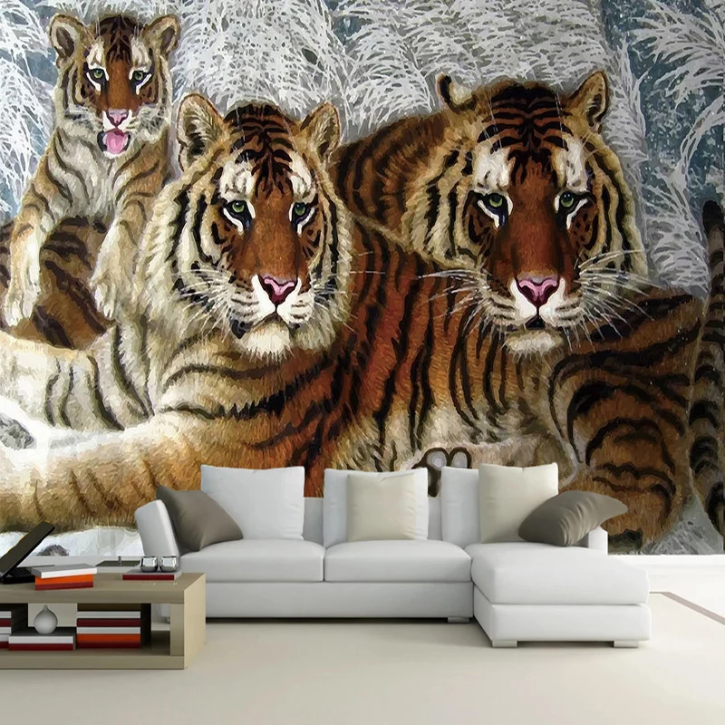Vlastné Akejkoľvek Veľkosti nástennú maľbu, Tapety 3D Tiger Zvierat Fresco Obývacia Izba, Spálňa Štúdia Classic Home Decor Abstraktných De Parede 3D Tapety