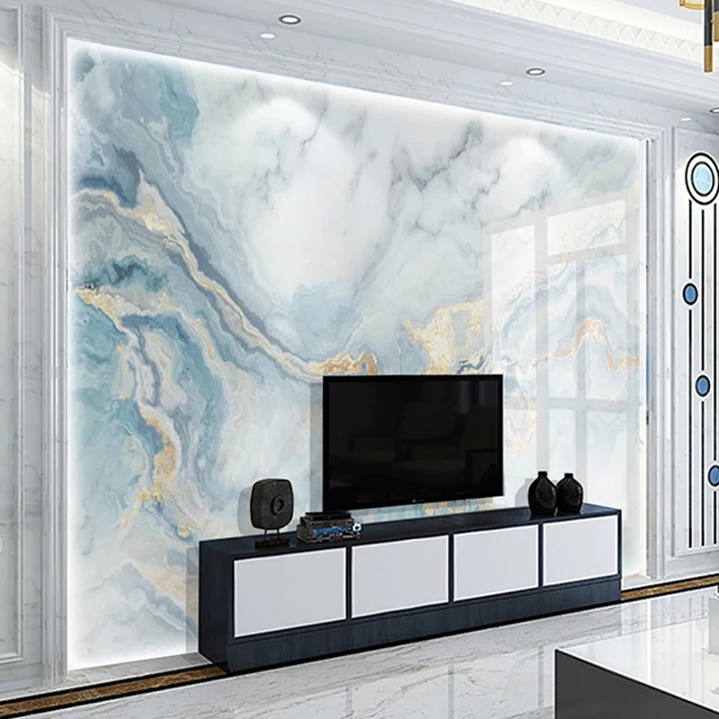Vlastné Foto Tapety 3D Modrý Mramor, Luxusné Domova nástenné Maľby Obývacia Izba Gauč TV Spálňa Pozadí Nástenné Maľby, 3D Tapety