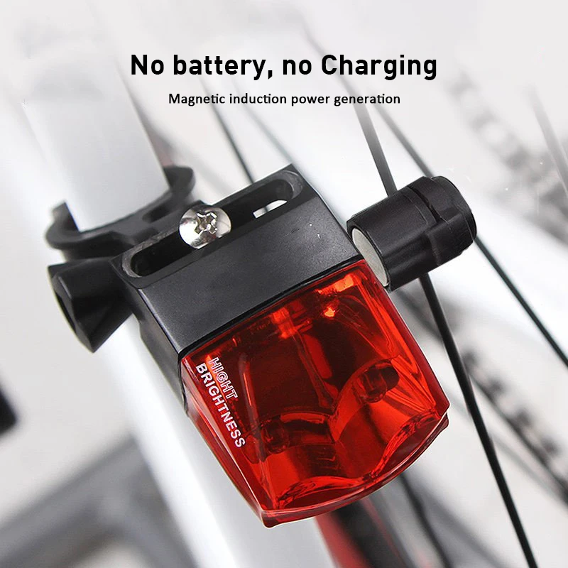 Vodotesné svetlo na bicykel Bez Batérie magnetické Self-powered Bicykel Zadné Svetlo Bez Poplatku Jednoduchá Inštalácia Noc Požičovňa LED Chvost