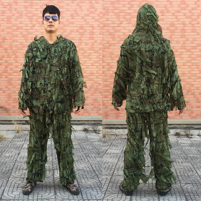 Vonkajšie Sniper Džungľa Oblečenie Ghillie Suit Ľahké Pásy Kamufláž Oblečenie Vojenskou Kamuflážou Poľovnícky Oblek Oblečenie