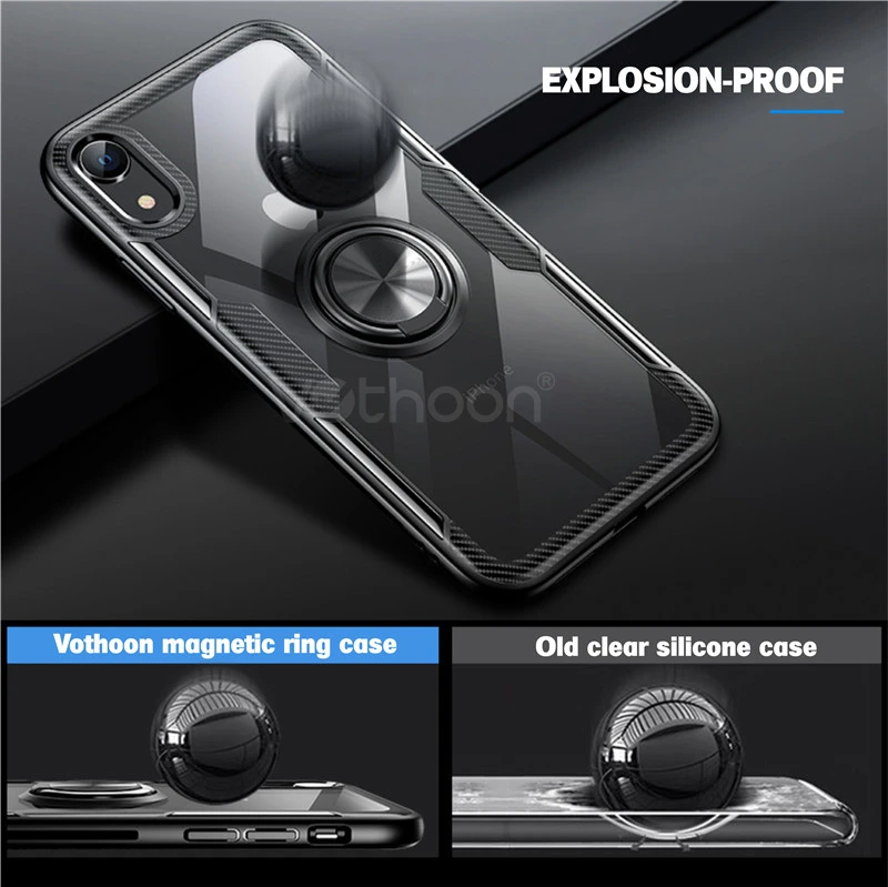 Vothoon Magnetický Krúžok Kremíka Telefón puzdro Pre iphone 12 Pro Max 12 Mini 11 Pro XS Max Zadný Kryt Prípade