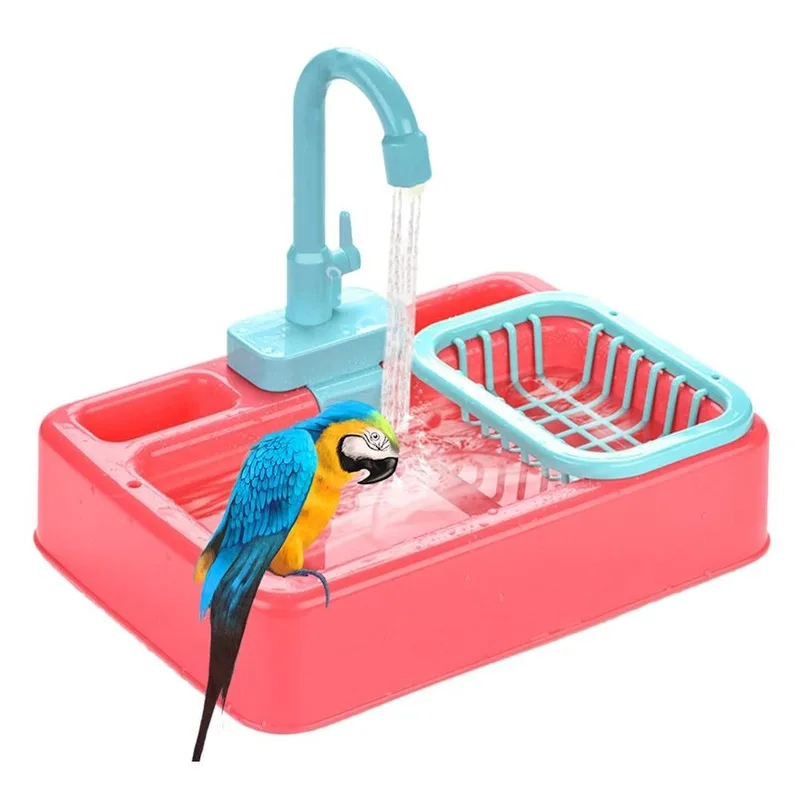 Vták Podávač Automatický Papagáj Vaňou Bazén Kohútik Papagáj Vaňa Sprcha Zásobník Vody Klietku Kúpeľňa Papagáj MJ81519