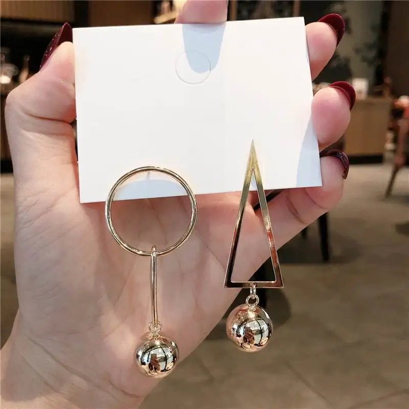 Vyhlásenie Kruh, Trojuholník, Veľké Kovové Loptu Drop Náušnice Pre Ženy 2020 Nové Šperky Osobnosti Earings