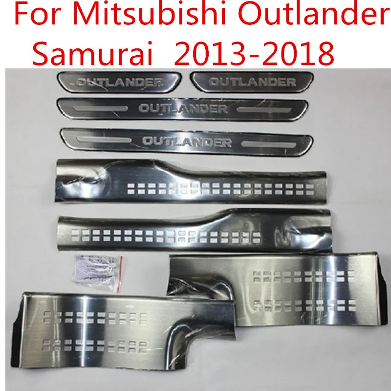 Vysoko kvalitnej Nerezovej Ocele Vonkajšie Dvere, Parapetné Vnútorného Šúchať Doska Auto Príslušenstvo Pre Mitsubishi Outlander Samuraj 2013-2019