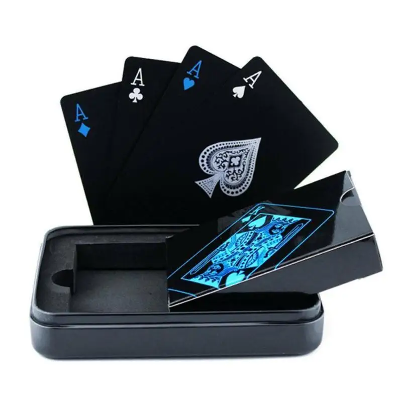 Vysoko Kvalitné Plastové PVC Poker Nepremokavé Matné Hracie Karty, Nastaviť Palube Poker Classic Triky Nástroj Black Box-balené