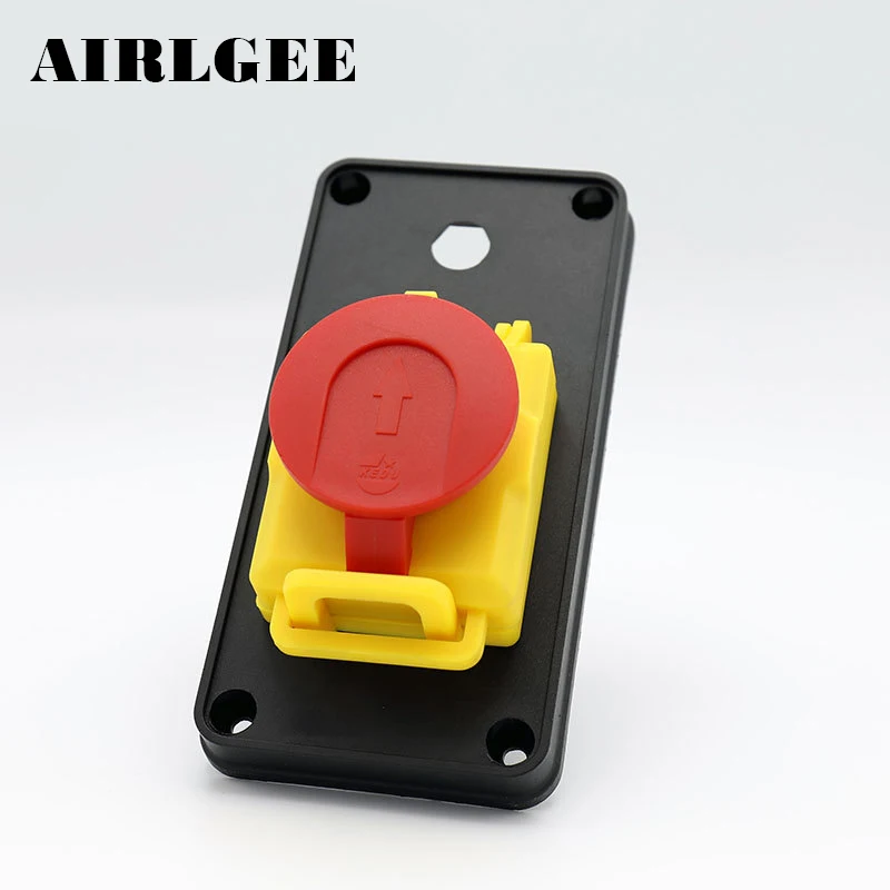 Vysoko Kvalitné Žltý Kryt Proti touch 4 Pin Elektromagnetické Tiesňové Tlačidlo Prepnúť KJD18-4 výpadku Spínač ochrany
