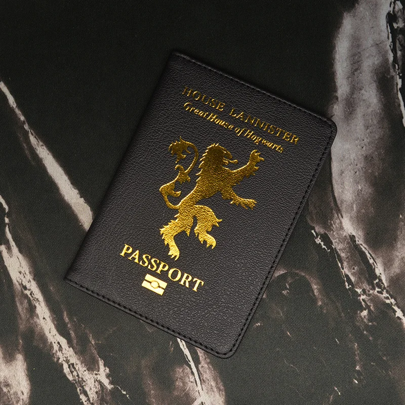 Vysoká Kvalita Pas Kryt Roztomilý Zlatý Lev Pas Prípade Cestovná Peňaženka Dokument Organizátor Pu Koža