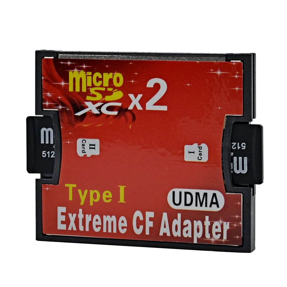 Vysoká Rýchlosť Dual Micro SD SDHC SDXC TF pre MT MicroSD Adaptér na Compact Flash Typ I Karta Prevodníka s Maloobchodných Balíkov