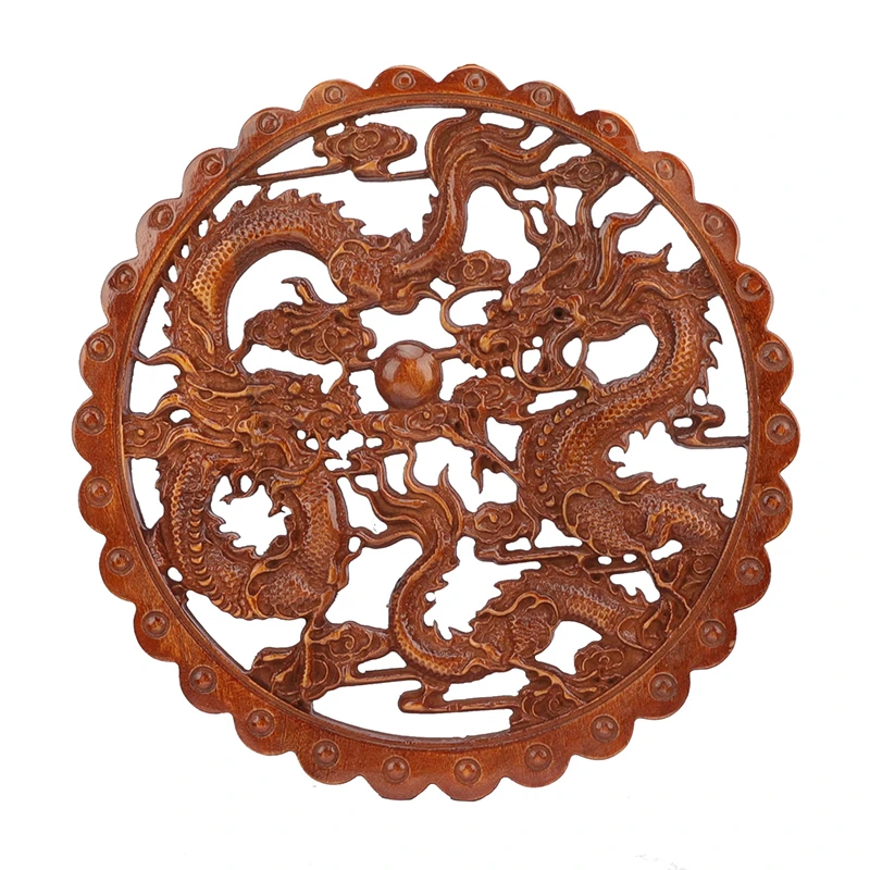 VZLX Dreva Vyrezávané Dragon Nášivka Rám Rohu Onlay Nevyfarbené Nábytok Domov Dekor Dverí Dekorácie, Doplnky Čínsky Drak