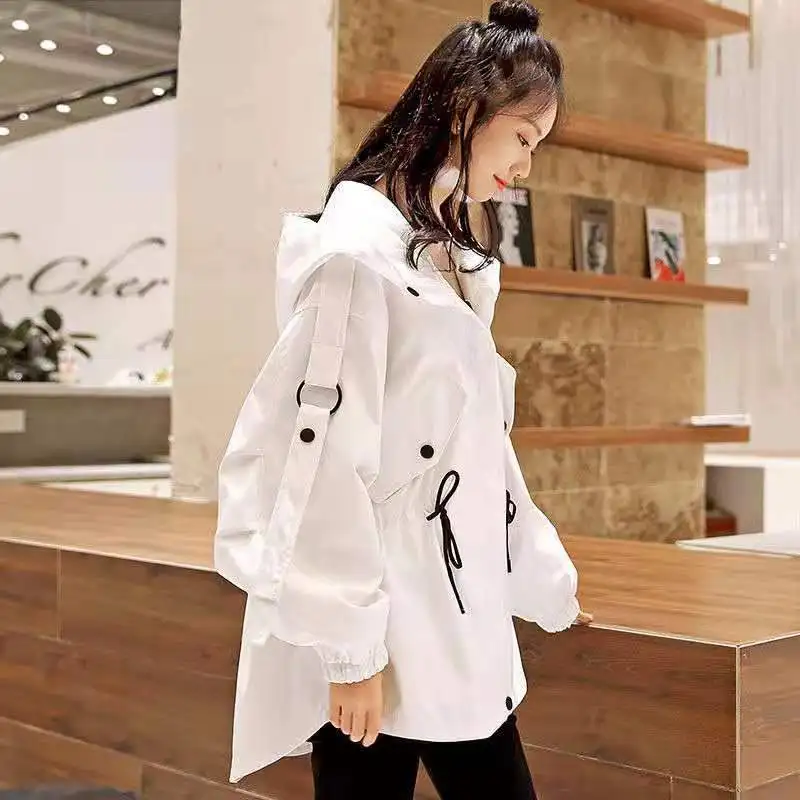 Výkop Coats Ženy s Kapucňou Elegantné Cargo Coats Študentov kórejský Štýl Harajuku Retro Móda a Nadrozmerná Dámske Oblečenie Windbreaker NOVÉ