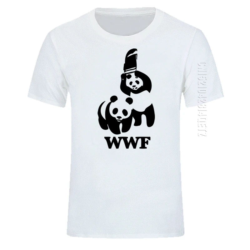 WEWANLD WWF Zápas Panda Komédia Camiseta O Neck T Shirt Mužov Bavlna Módne Funny T-Shirt Nadrozmerné Pohode Tees