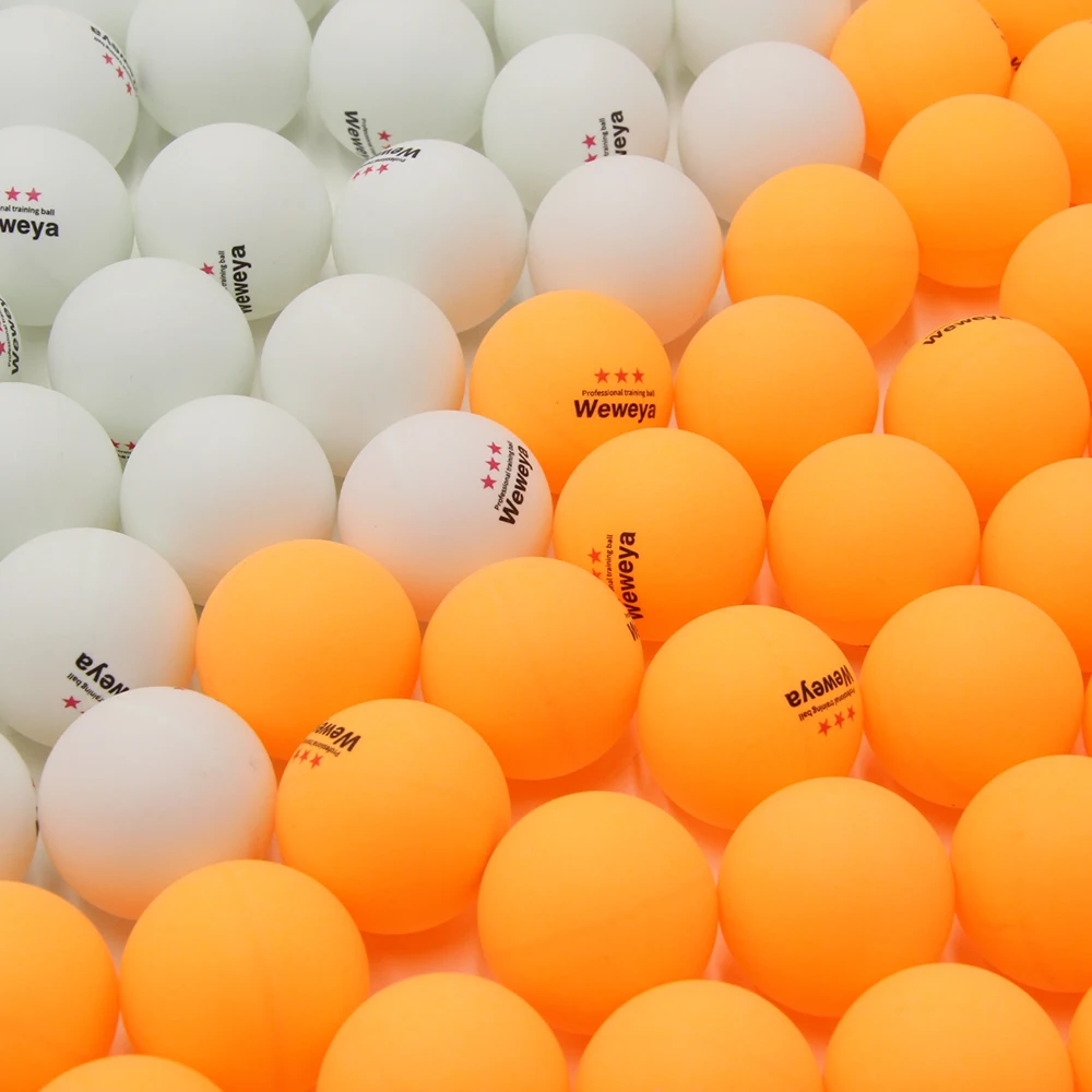Weweya 100 Ks 3-Hviezdičkový 40 mm 2,8 g Stolný Tenis Gule Ping pong Loptičku White Orange Pingpong Loptu Amatérske Pokročilé Školenia Loptu