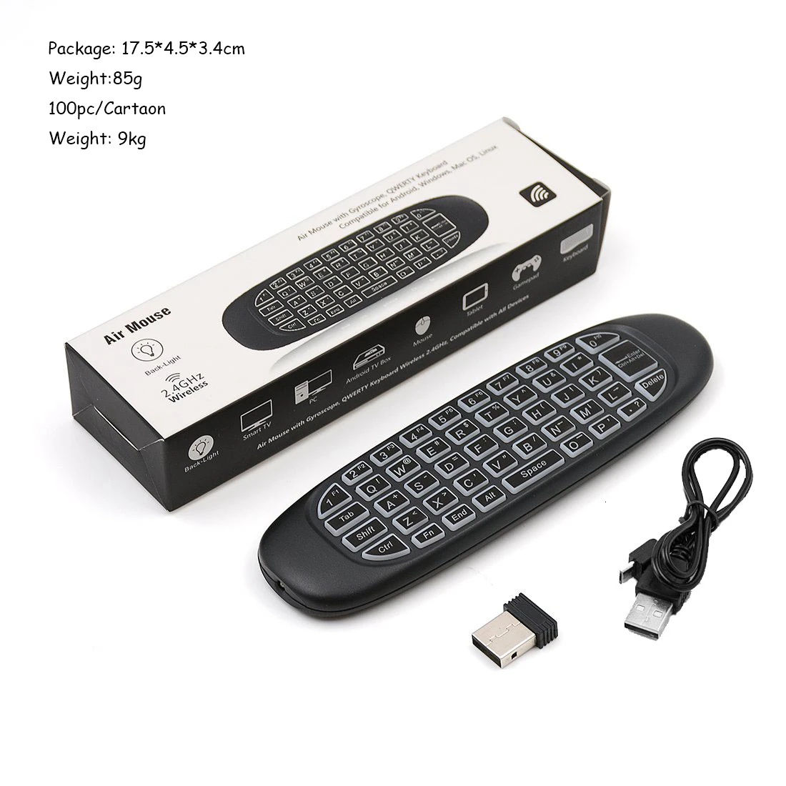 WIFI Lietať Klávesnica Myš Bezdrôtová Lietať Vzduchom Myši Nabíjateľná Podsvietený Inteligentný Hlasový Remote Pre Android Tv Box/Mini Pc/Tv