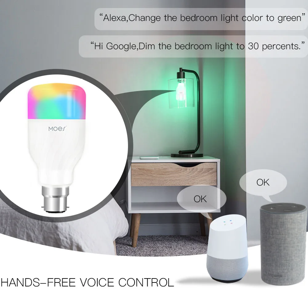 WiFi Smart Žiarovky Inteligentné Farebné LED Žiarovka 7W RGBW APLIKÁCIU Diaľkové Ovládanie Práce s Alexa Google pre Smart Home E27 E14 B22