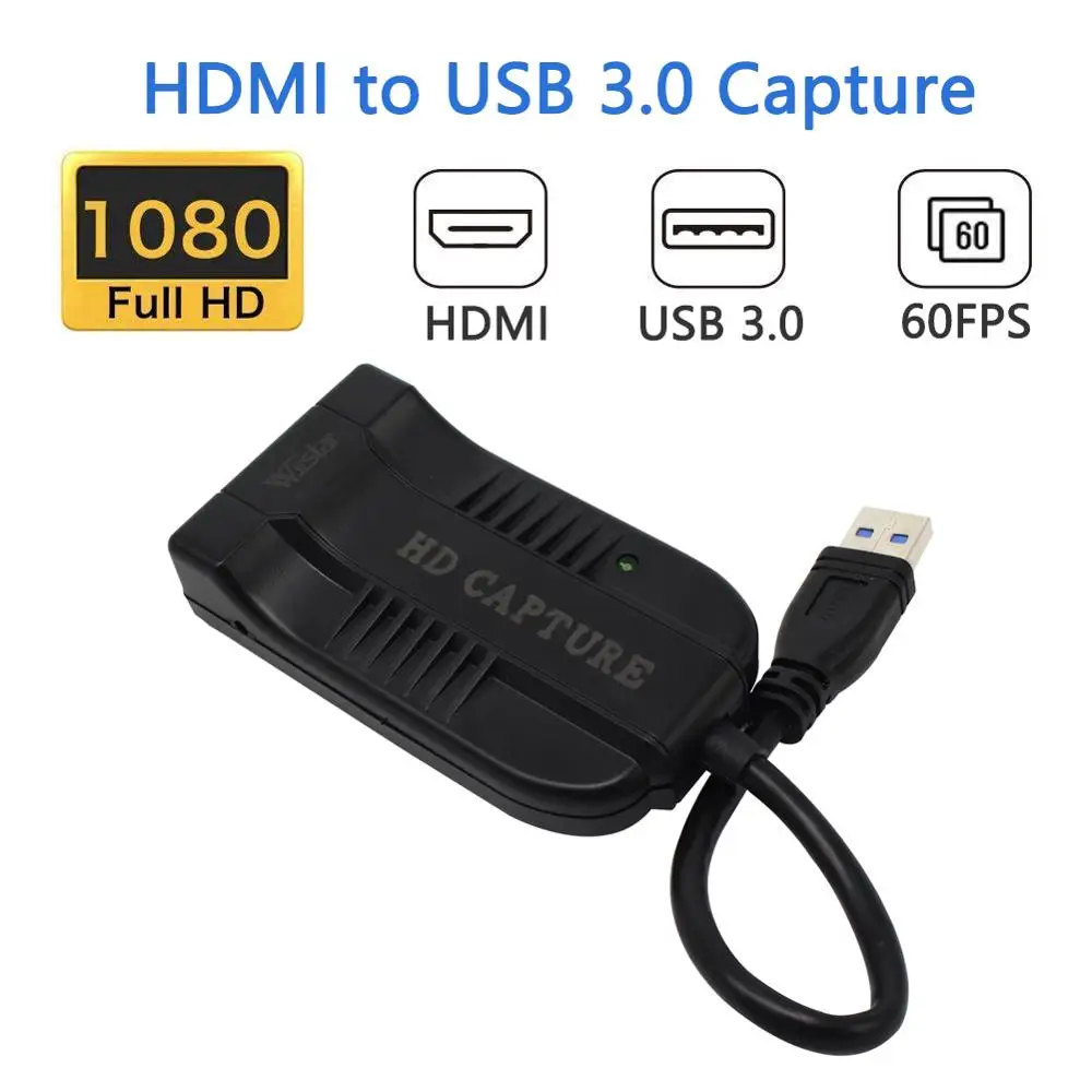 Wiistar HDMI USB 3.0 Video Capture Dongle 1080P 60FPS Video Audio Grabber Hra Záznamník pre XBOX PS4 Live TV