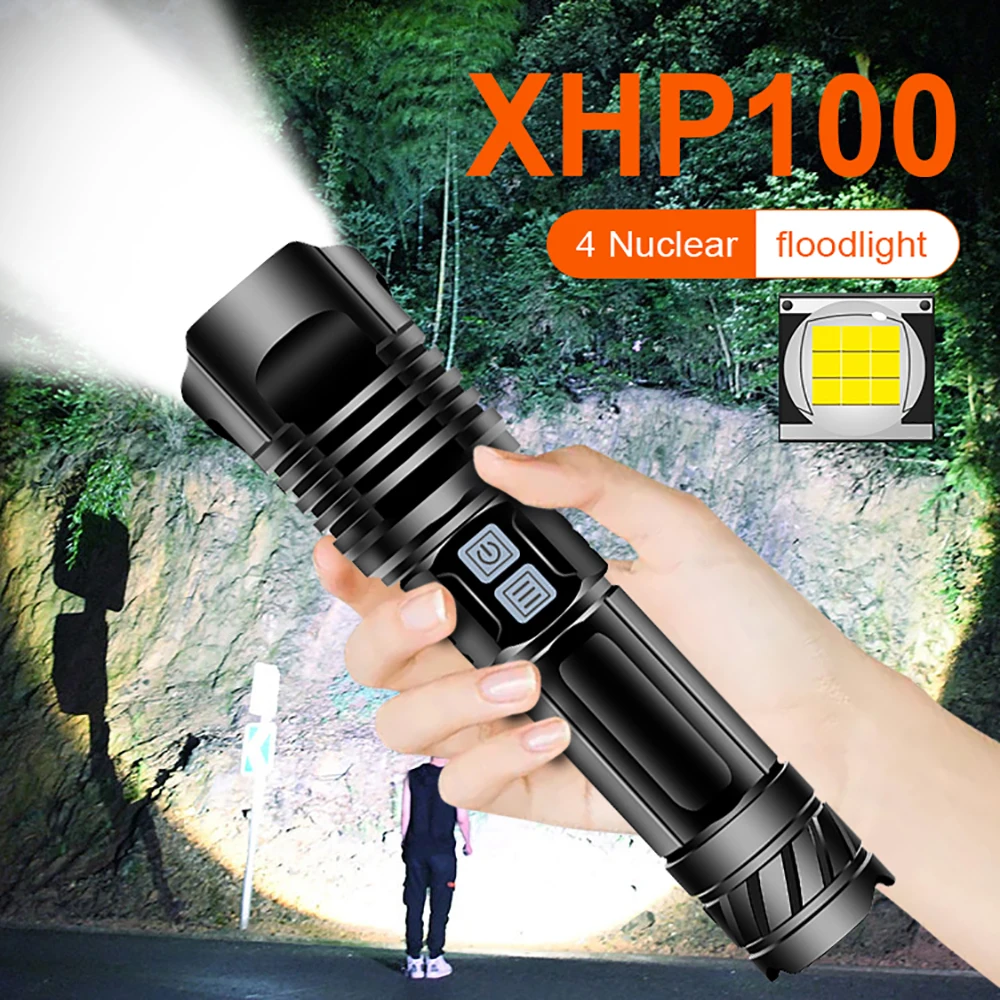 XHP100 najvýkonnejšie LED Baterka Ultra Svetlé Pochodeň USB Nabíjateľné Zoomovateľnom Taktické Svetlo 26650 18650 Batérie Pre Kempovanie