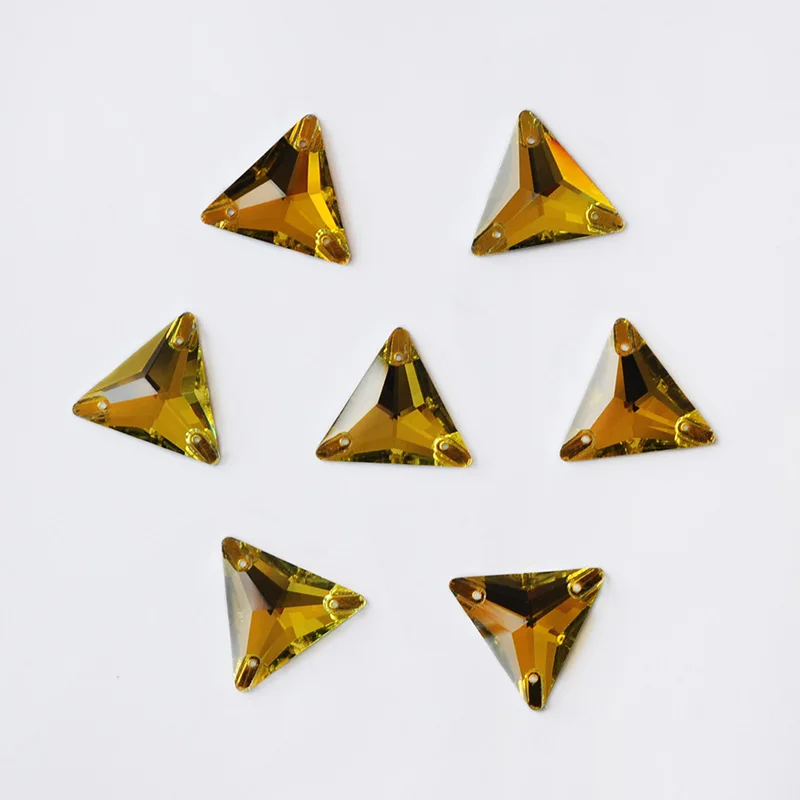 YANRUO 3270 Trojuholníky Light Topaz Crystal Kamienkami Šité Korálky Prvky Kryštály Voľné Kryštály Veľkoobchod Pre Šaty