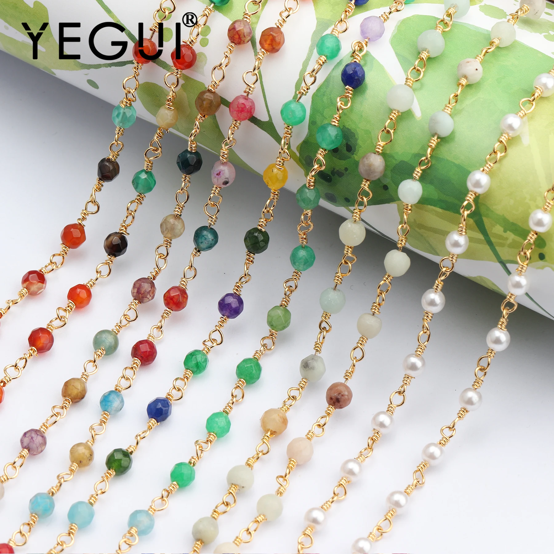 YEGUI C47,šperky, doplnky,diy korálky reťazca,18k zlatom,0.3 mikrónov,diy náhrdelník,šperky robiť,diy reťazca náhrdelník,1m/veľa
