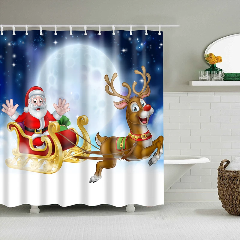 YOMDID Noel Vianočné Dekorácie Vaňa Opony Vianočný Stromček Vzor Sprchový Záves Cartoon Pre Domáce Kúpeľňa Cortina de ducha