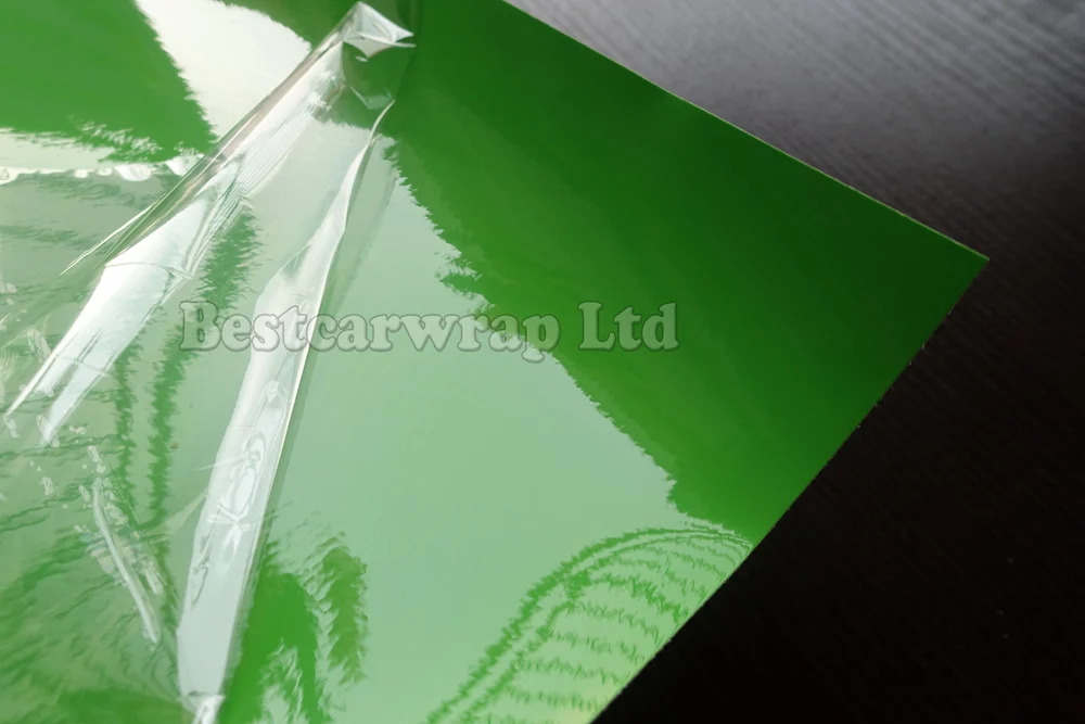 Zelená Tieňovaná LESKLÝ Vinyl fólie S 3 Vrstiev -Lesklý Lesklý Car Wrap Fólia Grafické vzduch Zadarmo pokrýva vinyle Veľkosť:1.52*20M/Roll