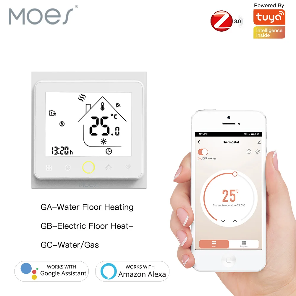 ZigBee Inteligentný Termostat Regulátor Teploty Hub Potrebné Vody/Elektrické podlahové Vykurovanie Voda/Plyn Kotol s Alexa Domovská stránka Google