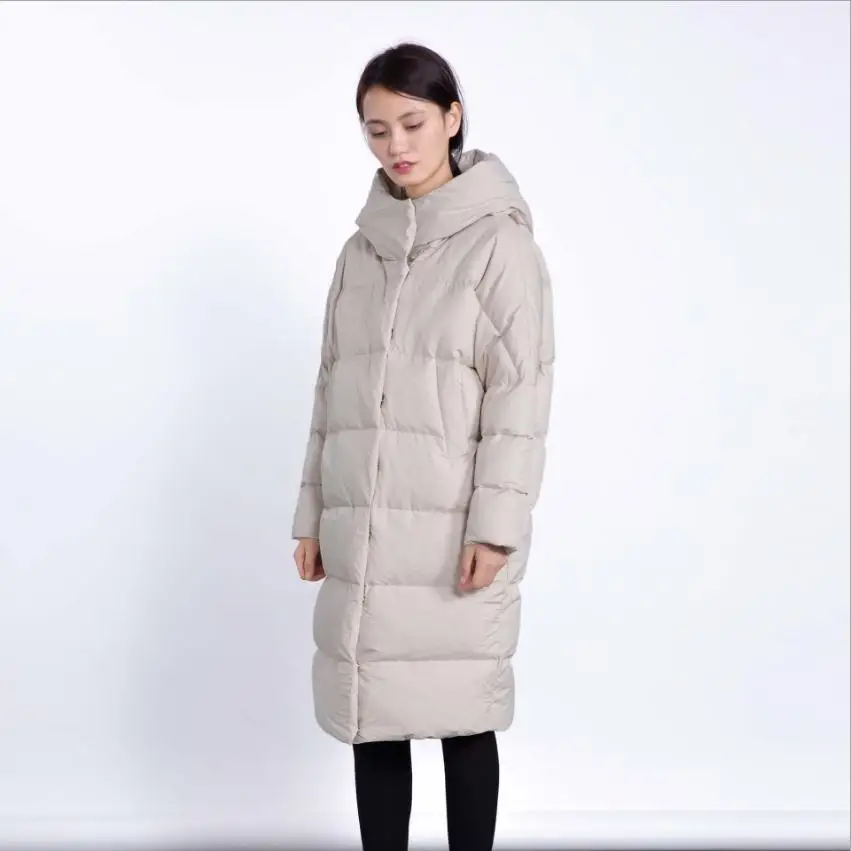 Zimné módne značky dobré, kvalitné nad kolená dlhé 90% kačica dole kabát žena plus veľkosť singel svojim teplá nadol bunda wq132