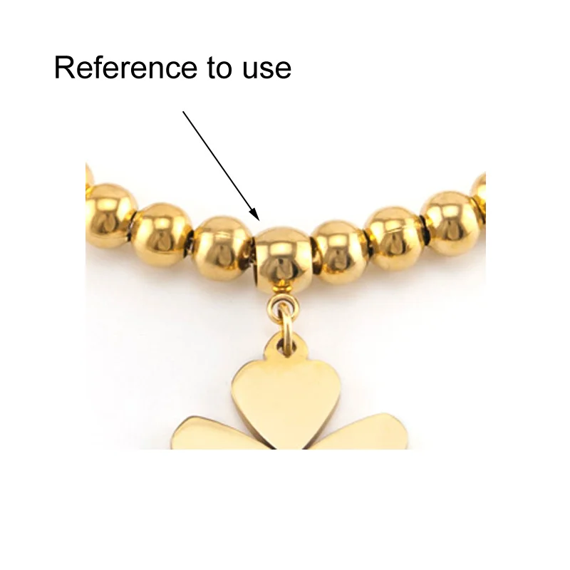 Zlaté 6/8 mm vnútorné slučky perličiek s kauciu kúzlo Prívesok List Perličiek Balls osobné Náhrdelník Kúzlo Náramok z Nerezovej Ocele perličiek