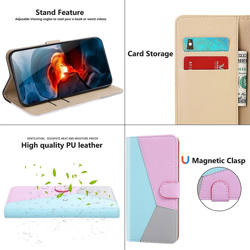 Zmiešané Farby Kože Flip Telefónu puzdro Pre iPhone 11 Pro Max Prípade, Peňaženky a púzdra Pre iPhone 6 7 8Plus X XS XR XS Max Karty Kryt Tašky