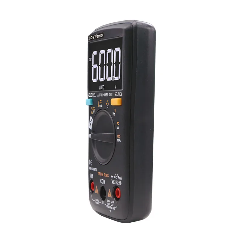 ZOYI ZT102A Auto Funkčné Multimeter 6000 Počíta Zadné Svetlo AC/DC Ammeter Voltmeter Ohm Frekvenčný Dióda Teplota