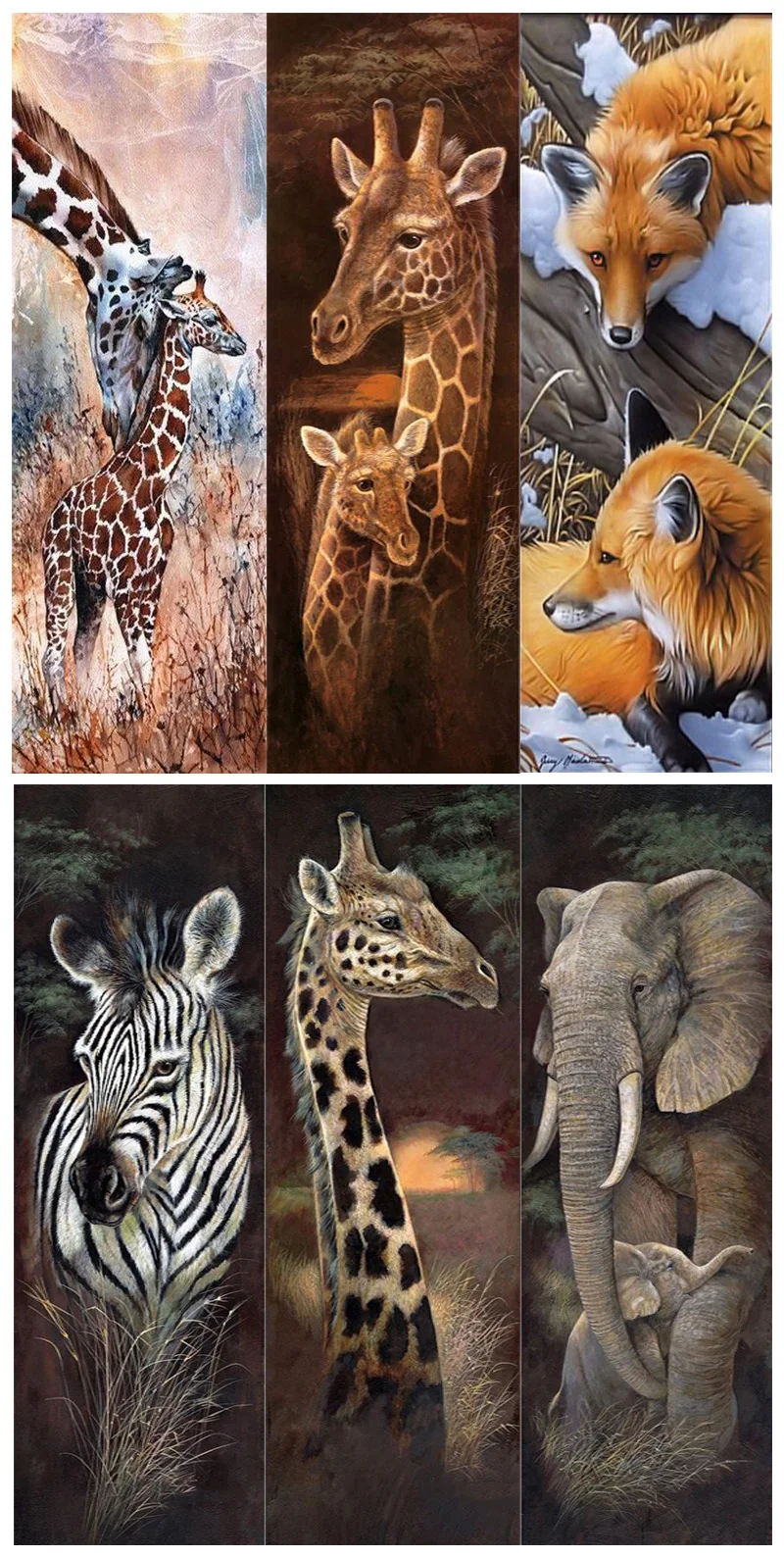 Zviera Diamond Výšivky 5D DIY Diamond Maľovanie Vianočných Tigre A Žirafy Cross Stitch Plný Drahokamu Mozaika