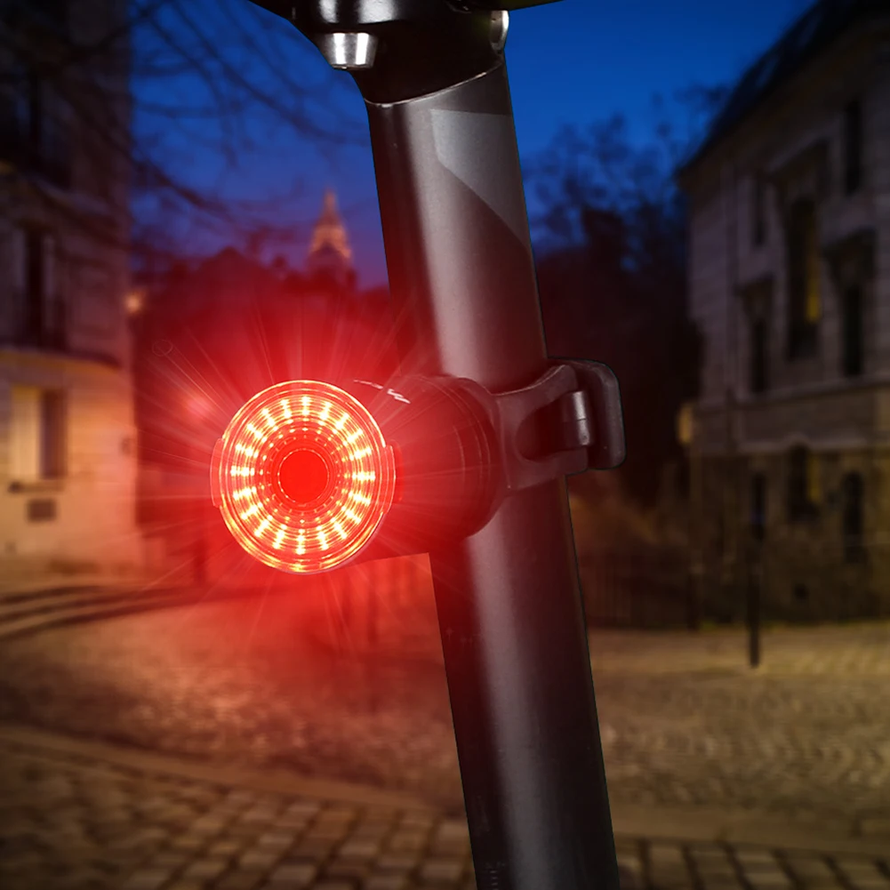 ZÁPAD CYKLISTIKA COB LED Hliníkovej Zliatiny Bicykel zadné svetlo s USB Nabíjateľné Požičovňa 6 Režimy Smart Brzdy Indukčné Zadné Výstražné Lampy Nové