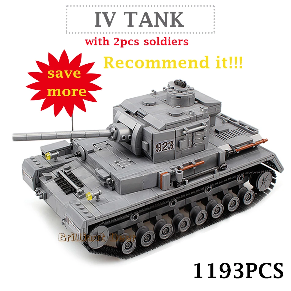 Zásoby Zúčtovanie 818PCS Vojenské Sovietske Rusko KV2 nemčina IV Tiger Tank Model Stavebné Bloky Kompatibilné WW2 Vojak