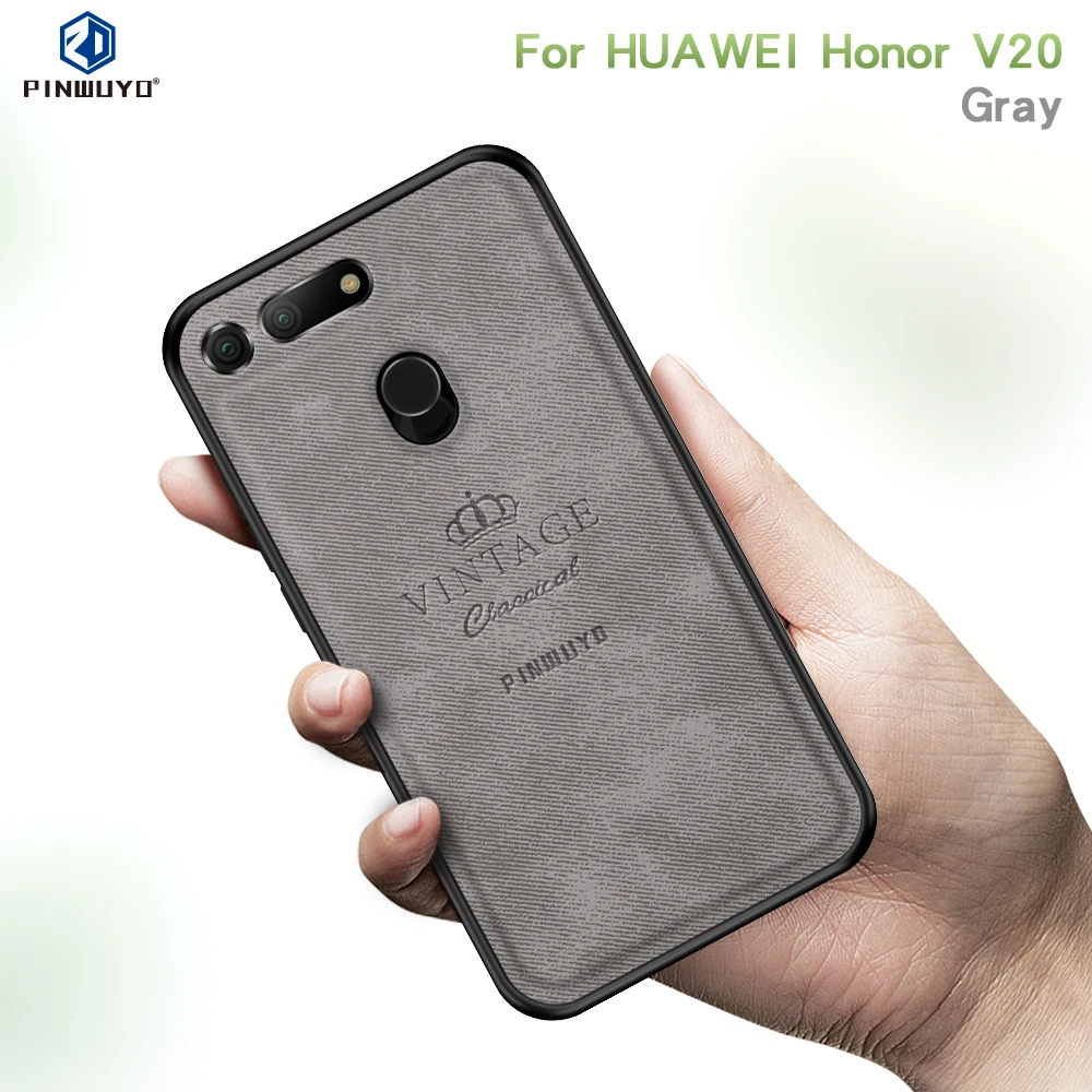 Česť Zobraziť 20 Prípade PU Kožené + PC + TPU Kryt PINWUYO Luxusný Telefón puzdro Na Huawei Honor V20 Kryt Ochranný Štít Shockproof