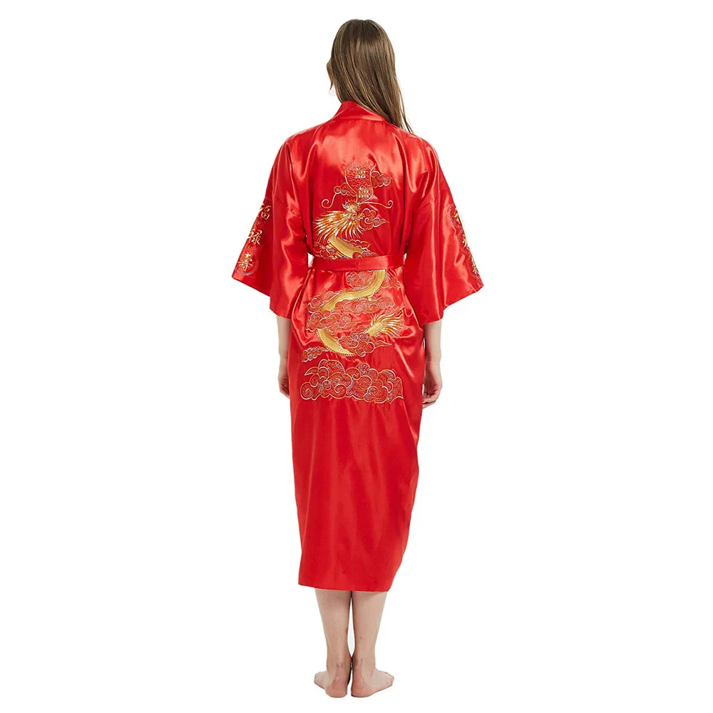 Čínsky Nightgown Nightdress Tradičný Odev Kimono Vaňa Šaty oblečenie pre voľný čas Sexy Ženy, Výšivky Dragon Šaty Plus Veľkosť 3XL